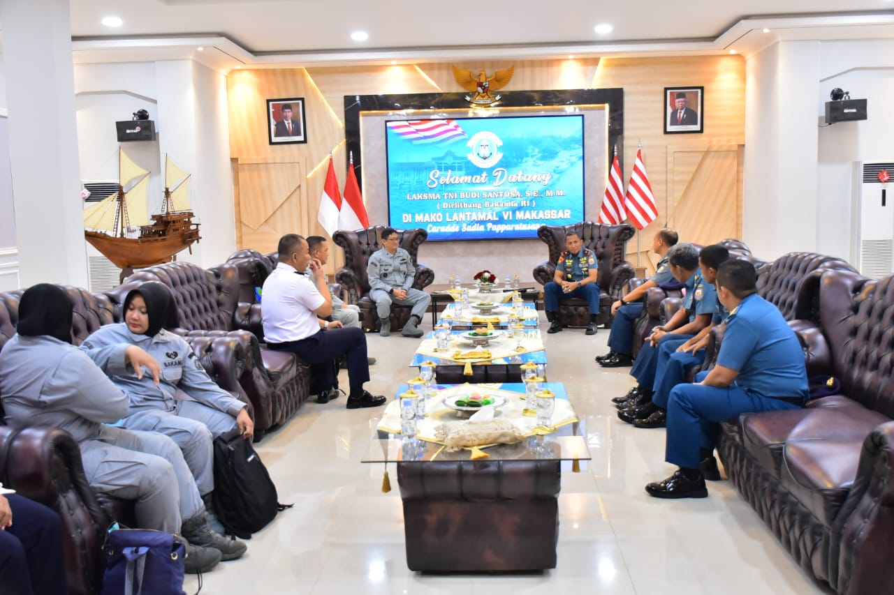 Danlantamal VI Makassar Terima Audensi Dirlitbang Bakamla RI – Kodaeral VI